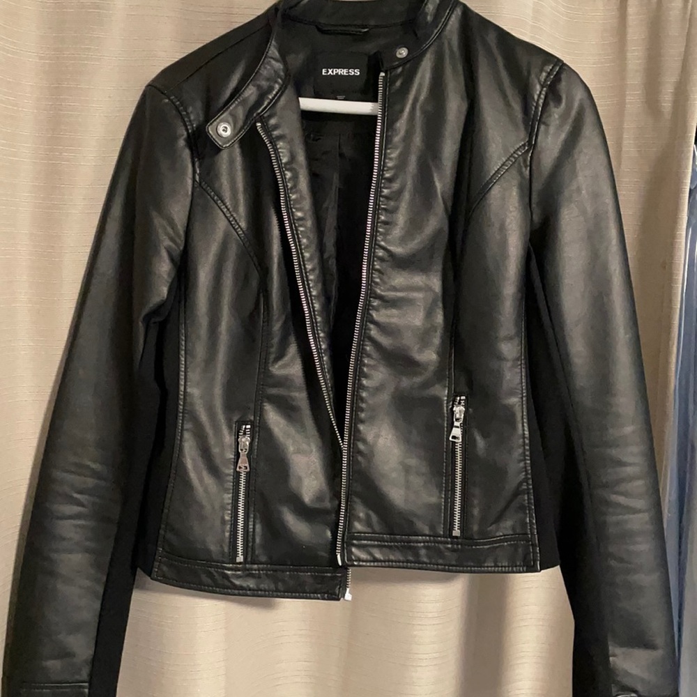 Black vegan leather jacket